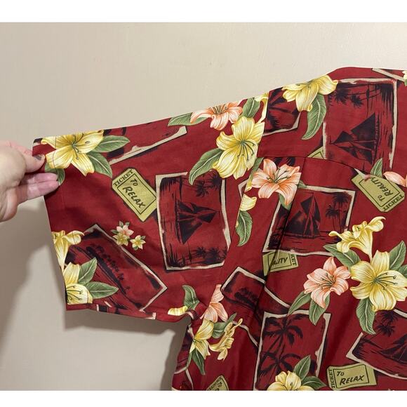 TOMMY‎ BAHAMA Mens Silk Ticket to Relax Tropical Hawaiian Camp Casual Shirt XL - Picture 6 of 10